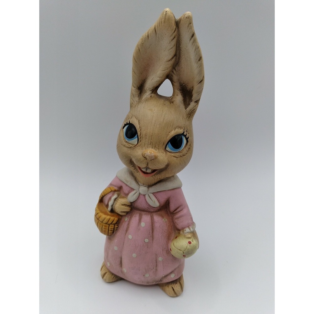 Vintage Norleans Ceramic Easter Bunny Rabbit Girl Korea